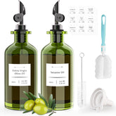 CoolMI dispensadores de aceite de oliva para cocina, juego de dos, fáciles de usar.