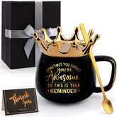 Taza Coosilion con corona negra para café diario y regalo especial