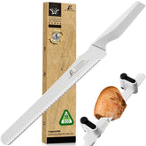 Cuchillo de pan CoquusAid, afilado para cortes precisos y sin desorden.