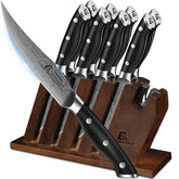 Cuchillos CoquusAid de 8 piezas con afilador integrado para un filo constante.