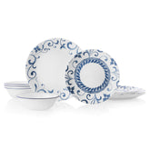 Corelle Artemis 12 piezas: platos de cena 26 cm, duraderos para uso diario