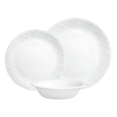 Corelle Tejido Lino Plato de Cena: ligero y duradero para comidas diarias.