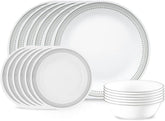 Corelle Vitrelle, 6 platos de cena gris místico, ligeros y resistentes para uso diario