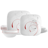 Corelle Vitrelle, platos de cena cuadrados: ligeros y duraderos para uso diario.