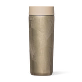 Corkcicle Commuter Cup vista frontal, mantiene bebidas a temperatura óptima para el día.