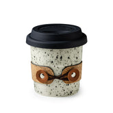 Cormomu Taza de viaje de cerámica con acabado brillante, ideal para café diario