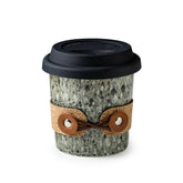 Cormomu taza de viaje en cerámica con acabado brillante, sin transferencia de sabor.