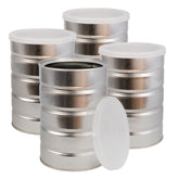 Latas de café vacías de Cornucopia Brands, perfectas para almacenamiento limpio y reutilizable.