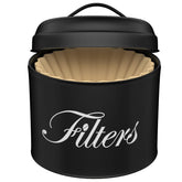 CORTNK portafiltros redondo con tapa para almacenar filtros de café.