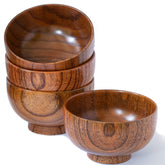 Cospring cuenco de madera jujube, pack de 4, ideal para porciones pequeñas