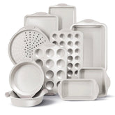 Country Kitchen set de horneado apilable antiadherente crema para ahorrar espacio y desmoldar fácilmente.