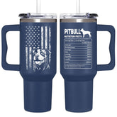 Vaso Pitbull de Couple Fox 40oz con asa, ideal para llevar bebidas.