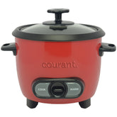 Courant arrocera 6 tazas roja, vista frontal, ideal para porciones familiares