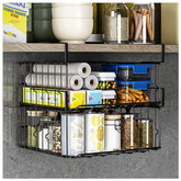 Couwilson cestas bajo estante 2pack para optimizar espacio en la cocina.