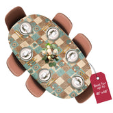 Funda de lujo Covers For The Home con Patrón Café Global para mesa, ajuste perfecto.