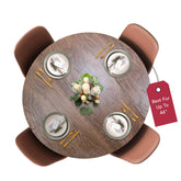 Marca Covers For The Home: cubierta elástica para mesa redonda, estilo madera roble.