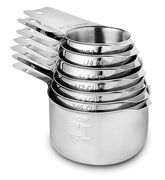 CozyKit tazas medidoras de acero inoxidable apilables para cocinar con precisión y almacenar fácilmente.