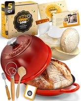 CRUSTLOVE Horno de pan en esmalte 5 cuartos con tapa para corteza crujiente y cocción uniforme