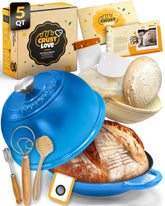 CRUSTLOVE Horno de pan esmaltado 5qt con tapa para corteza crujiente.