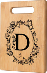 CryCarrot tabla de cortar con inicial D y monograma, regalo personalizado y significativo.