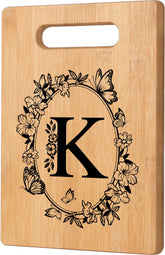 CryCarrot tabla de cortar con monograma inicial, regalo personalizado para mujer
