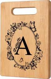 CryCarrot tabla de corte personalizada con inicial A, regalo significativo para momentos especiales