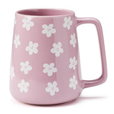 Taza Cteaffee morada de cerámica frente, ideal para café diario
