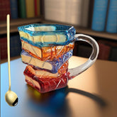 Taza Cteaffee libro relieve girasol: diseño elegante para cafe