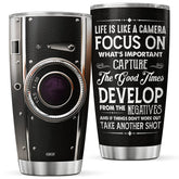 CUBICER Vaso térmico Fotógrafo 20oz con lente, ideal para sesiones en movimiento.