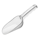 Cucharón de hielo, vista frontal, ideal para servir hielo con precisión.
