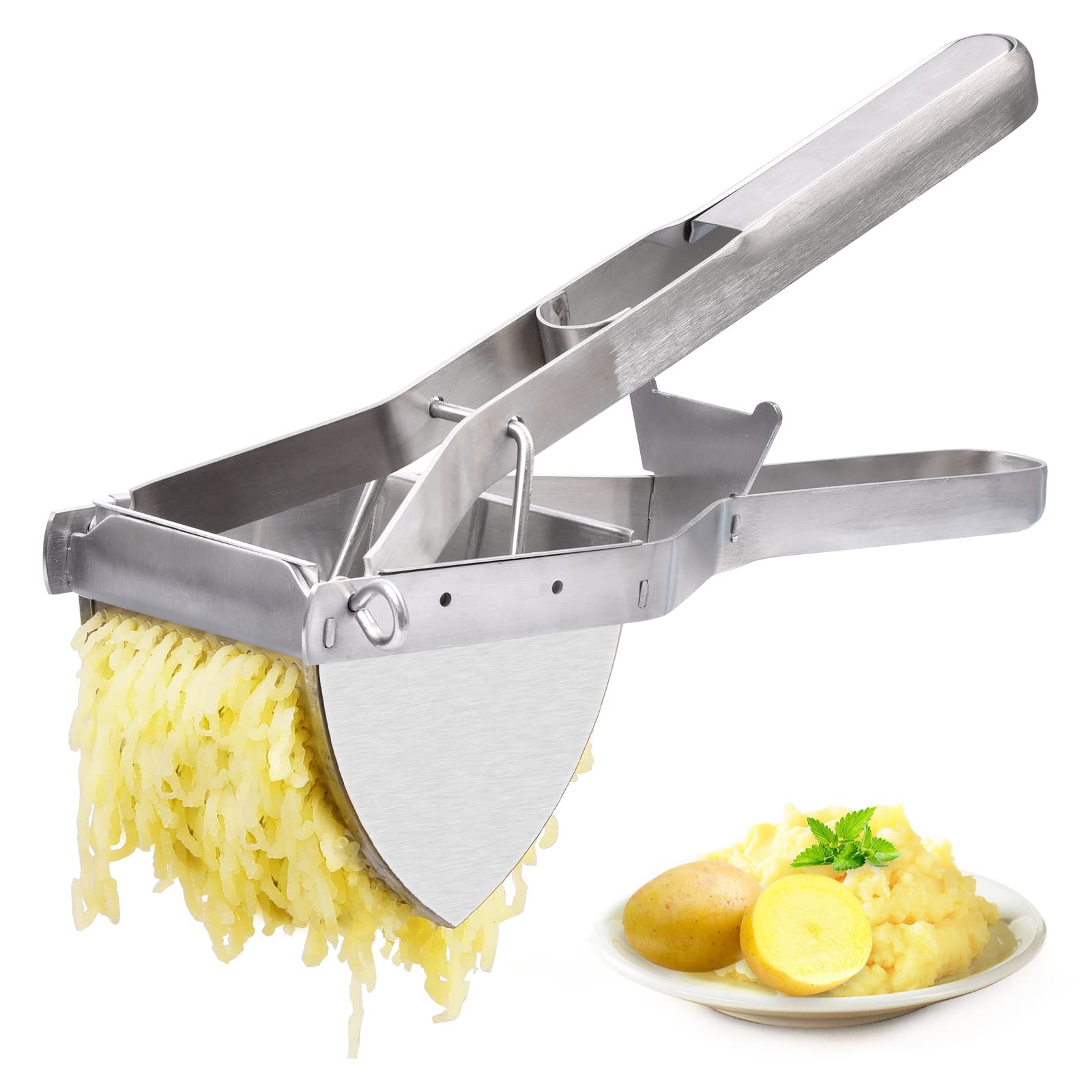 CUGLB prensapapas con mango largo ergonómico para mayor comodidad.
