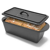 Cuisiland pan de molde rectangular con tapa y asas para hornear