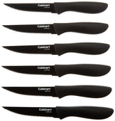 Cuisinart C55-6PCSBK, cuchillos de filete cerámico negro, recubrimiento antiadherente para corte suave.