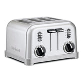 Tostadora Cuisinart CPT-180P1, cuerpo de acero cepillado, aspecto elegante en la cocina.