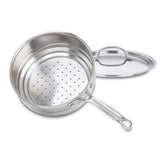 Vaporera universal Cuisinart 7116-20 con cubierta, ideal para cocinar al vapor verduras preservando nutrientes.