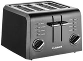 Tostadora Cuisinart con ranuras de 4 rebanadas en negro para desayunos rápidos