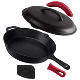 Sartén de hierro Cuisinel 12 pulgadas con tapa, distribución de calor estable para dorar