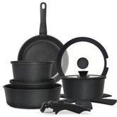 Cuisinluv: conjunto 15 piezas con mango desmontable, facilita mover y servir.