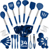 Culinary Couture set completo de utensilios de cocina azul, ideal para uso diario.