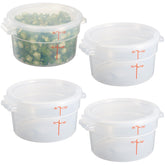 CURTA contenedor translúcido de 2 cuartos con tapa, ideal para porciones y organización.