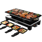 CUSIMAX Raclette: placa reversible antihaderente para cocinar y limpiar con facilidad.