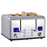 CUSIMAX Tostadora 4 rebanadas con pantalla LED para dorado preciso.