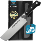 Cutluxe Nakiri con enfoque de picar preciso para cortes limpios en casa.