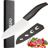 Cutqiz cuchillo santoku cerámico de 5.5 pulgadas, filo estable para cortes precisos