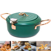 Cyrder Olla freír 4.3L con termómetro Fahrenheit para control de temperatura.
