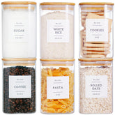 Frascos de cocina cuadrados CZZGSM con tapas de bambú para organización elegante.