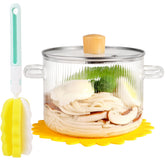 czzgsm olla de cristal claro con tapa es ideal para hervir pasta y caldos.