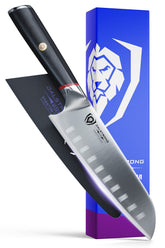 Dalstrong Santoku Phantom 7 pulgadas: hoja afilada para cortes precisos en verduras.