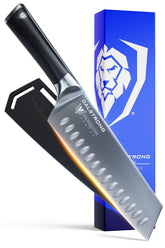 Dalstrong Santoku Vanquish 7 pulgadas, vista frontal, para cortes precisos y elegantes.