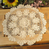 Damanni mantel de algodón beige, redondo, 16 pulgadas, dos piezas para mesa elegante.